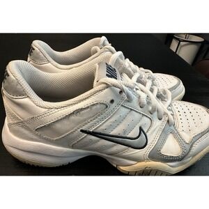 Vtg Nike City Court Shoes White / Silver / Blue Size 5Y Womens 6